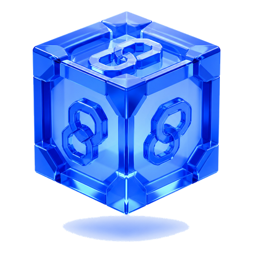 3D blockchain token cube visual